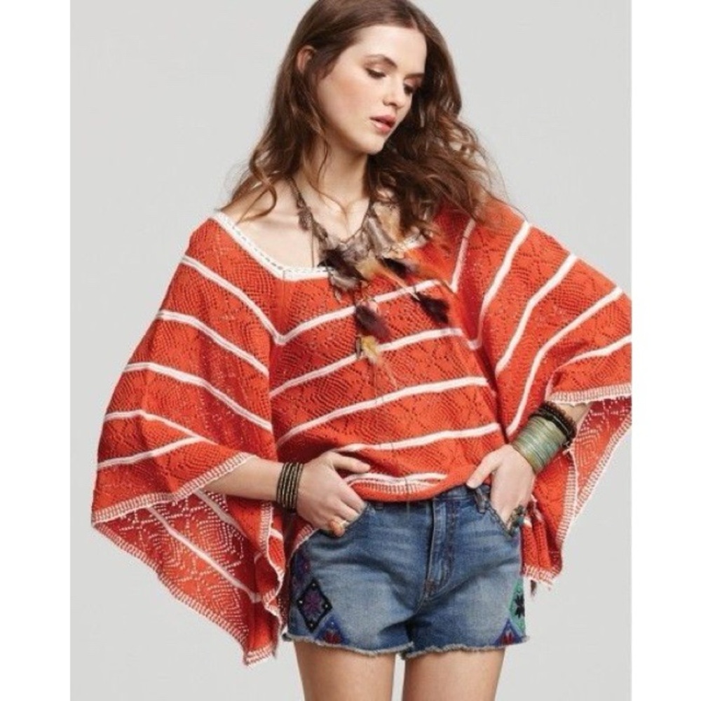 Free People La Bonita Knit Cape Poncho